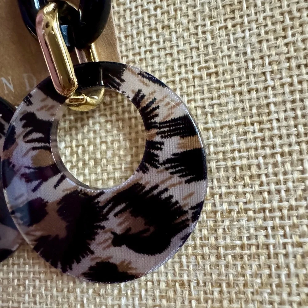 Plunder Leopard Print and Gold Earrings - Picture 5 of 5